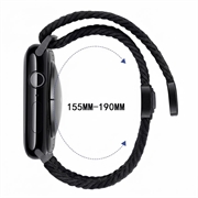 Cinturino in nylon intrecciato con chiusura magnetica per Apple Watch - 49mm/46mm/45mm/44mm - Nero