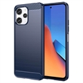 Custodia in TPU spazzolato per Xiaomi Redmi 12 - Fibra di carbonio - Blu