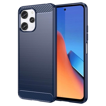 Custodia in TPU spazzolato per Xiaomi Redmi 12 - Fibra di carbonio - Blu