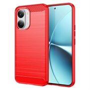 Custodia in TPU spazzolato per Xiaomi Redmi Turbo 5 Max/Poco X8 Pro Max - Fibra di Carbonio - Rossa