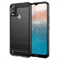 Cover in TPU Effetto Spazzolato per Honor 9X, 9X Pro - Fibra di Carbonio - Nera