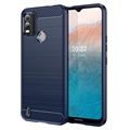 Cover in TPU Effetto Spazzolato per Honor 9X, 9X Pro - Fibra di Carbonio - Nera