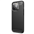 Cover in TPU Effetto Spazzolato per Honor 9X, 9X Pro - Fibra di Carbonio - Nera