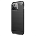 Cover in TPU Spazzolata per Huawei Mate 10 Pro - Fibra di Carbonio - Nera