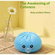 Giocattolo antistress squishy dumpling che fa bolle, con cestello per cottura a vapore - Blu