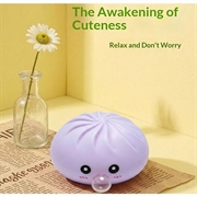 Giocattolo antistress squishy dumpling che fa bolle, con cestello per cottura a vapore - Viola