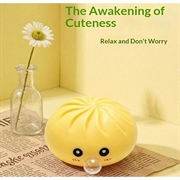 Giocattolo antistress squishy dumpling che fa bolle, con cestello per cottura a vapore - Giallo