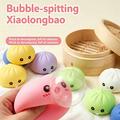 Giocattolo antistress squishy dumpling che fa bolle, con cestello per cottura a vapore - Blu