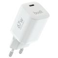 Caricabatterie rapido Budi AC310EW da 67W con tecnologia GaN e USB-C con Power Delivery - Bianco