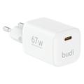 Caricabatterie rapido Budi AC310EW da 67W con tecnologia GaN e USB-C con Power Delivery - Bianco