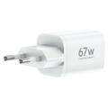 Caricabatterie rapido Budi AC310EW da 67W con tecnologia GaN e USB-C con Power Delivery - Bianco