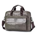 Bullcaptain 046 Borsa da uomo in pelle per laptop e crossbody - 40 x 30 x 7 cm - Grigio