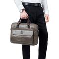 Bullcaptain 046 Borsa da uomo in pelle per laptop e crossbody - 40 x 30 x 7 cm - Grigio