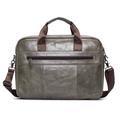 Bullcaptain 046 Borsa da uomo in pelle per laptop e crossbody - 40 x 30 x 7 cm - Grigio