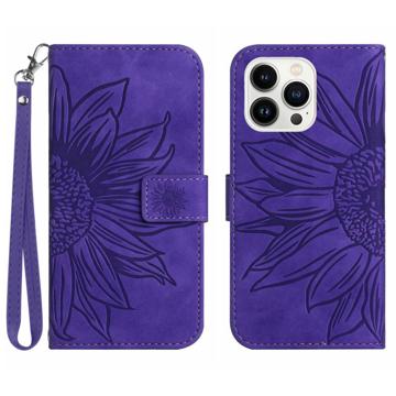 Sunflower Serie iPhone 14 Pro Max Custodia a Portafoglio - Viola