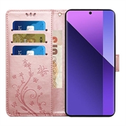 Custodia a portafoglio per Motorola Moto G86 serie Butterfly - Rosa Oro