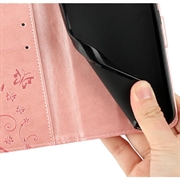 Custodia a portafoglio per Motorola Moto G86 serie Butterfly - Rosa Oro
