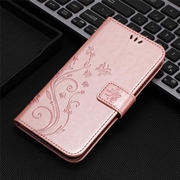 Custodia a portafoglio per Motorola Moto G86 serie Butterfly - Rosa Oro
