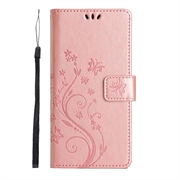 Custodia a portafoglio per Motorola Moto G86 serie Butterfly - Rosa Oro