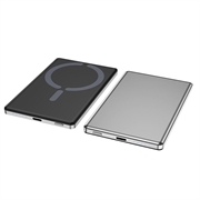 Power bank magnetico wireless C22 da 5000mAh con ricarica rapida USB-C da 20W - Argento