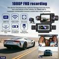 C313 Dash Cam WiFi a 4 canali 1080p con telecamera posteriore - Registrazione interna/esterna - Nero