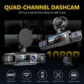 C315: dash cam WiFi a 4 canali con copertura a 360° - Nero
