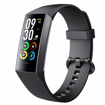 C80 Bracciale intelligente con schermo AMOLED da 1.1" e temperatura corporea con monitoraggio della frequenza cardiaca, della pressione sanguigna e dell\'ossigeno nel sangue - Nero