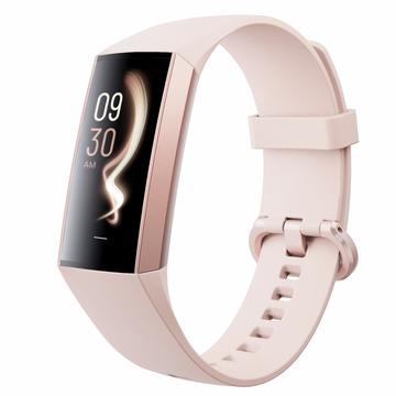 C80 Bracciale intelligente con schermo AMOLED da 1.1" e temperatura corporea con monitoraggio della frequenza cardiaca, della pressione sanguigna e dell\'ossigeno nel sangue - Oro / Rosa