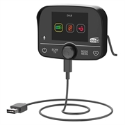 Ricevitore radio digitale DAB+ per auto C9 - Bluetooth 5.0, display touch, USB-C, trasmettitore FM e uscita AUX - Nero