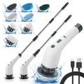 CLE-04 Spazzola elettrica cordless 8 in 1 con manico allungabile - Bianco