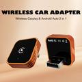 CP030-3 Adattatore wireless 2 in 1 per CarPlay e Android Auto - Arancione / Nero