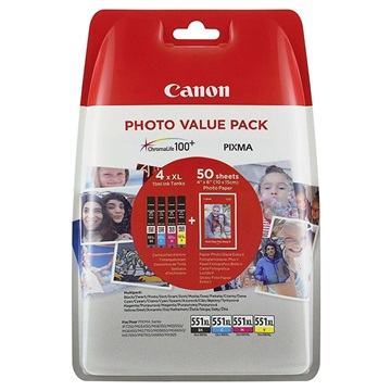 Cartuccia d\'Inchiostro Canon CLI-551XL Photo Value Multipack 6443B006 - 4 Colori