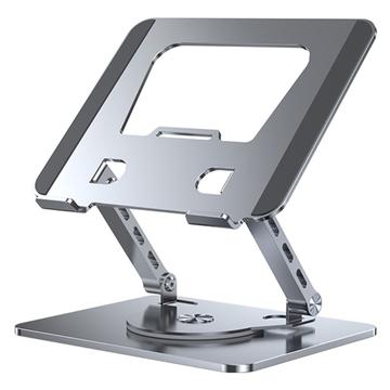 Supporto per laptop pieghevole e girevole in acciaio al carbonio YY-J29 - Argento