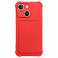 Custodia in silicone per iPhone 13 Card Armor Series - rossa