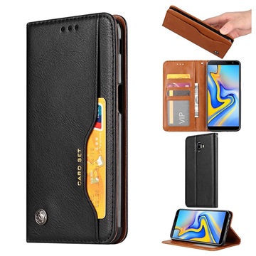 Custodia a Portafoglio per Samsung Galaxy J6+ - Serie Card Set - Nera