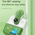 Fotocamera con stampa termica Cartoon Animal Design P02 con obiettivo ruotabile - Verde