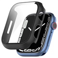 Custodia per Apple Watch Series 8/7 con protezione dello schermo in vetro temperato - 45 mm - nera