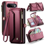 Custodia a portafoglio con blocco RFID CaseMe C36 per Google Pixel 11 Pro XL - Rossa