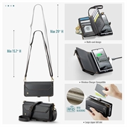 Custodia a portafoglio con blocco RFID CaseMe C36 per Samsung Galaxy Z Fold8 Ultra - Nera