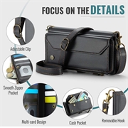 Custodia a portafoglio con blocco RFID CaseMe C36 per Samsung Galaxy Z Fold8 Ultra - Nera