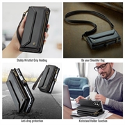 Custodia a portafoglio con blocco RFID CaseMe C36 per Samsung Galaxy Z Fold8 Ultra - Nera