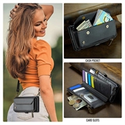 Custodia a portafoglio con blocco RFID CaseMe C36 per Samsung Galaxy Z Fold8 Ultra - Nera