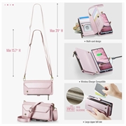 Custodia a portafoglio con blocco RFID CaseMe C36 per Samsung Galaxy Z Fold8 Ultra - Rosa