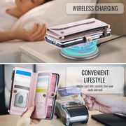 Custodia a portafoglio con blocco RFID CaseMe C36 per Samsung Galaxy Z Fold8 Ultra - Rosa