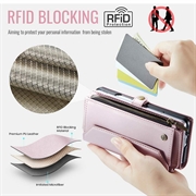 Custodia a portafoglio con blocco RFID CaseMe C36 per Samsung Galaxy Z Fold8 Ultra - Rosa