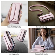 Custodia a portafoglio con blocco RFID CaseMe C36 per Samsung Galaxy Z Fold8 Ultra - Rosa