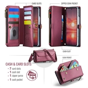 Custodia a portafoglio con blocco RFID CaseMe C36 per Samsung Galaxy Z Fold8 Ultra - Rossa