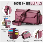 Custodia a portafoglio con blocco RFID CaseMe C36 per Samsung Galaxy Z Fold8 Ultra - Rossa