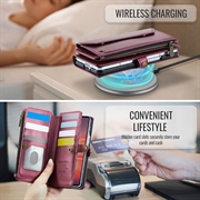 Custodia a portafoglio con blocco RFID CaseMe C36 per Samsung Galaxy Z Fold8 Ultra - Rossa