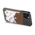 CaseNeo MC-W3 Portacarte magnetico con supporto ad anello - Marrone